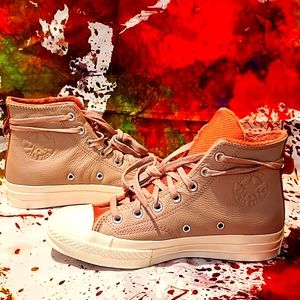 Leather High Top Pink Converse Chuck 70 Sneakers Women's size 8